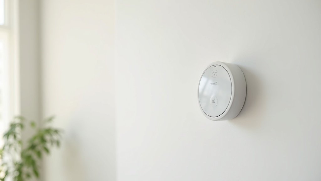 Wyze thermostat installed on a white wall