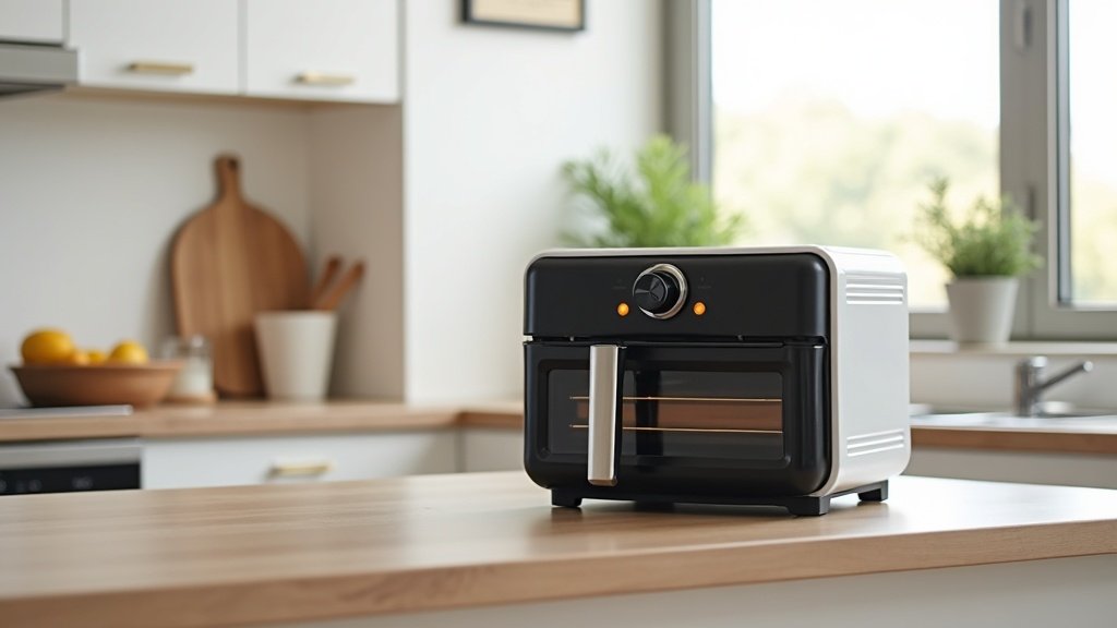 air fryer toaster oven combo on kitchen counter