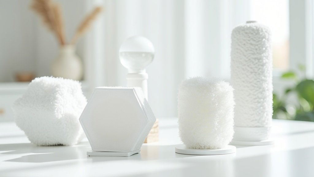 Comparison of washable air purifier filters laid out on a clean white surface