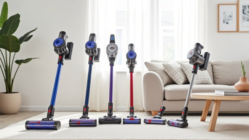 Best cordless stick vacuums under 300 dollars lined up for comparison
