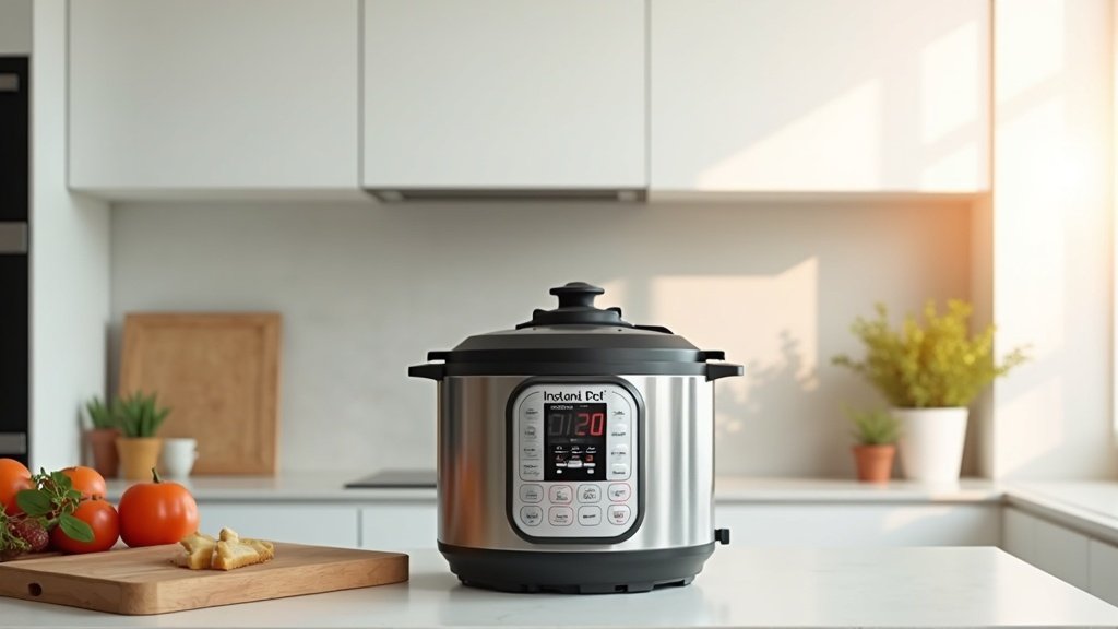 Instant Pot pressure cooker on kitchen counter