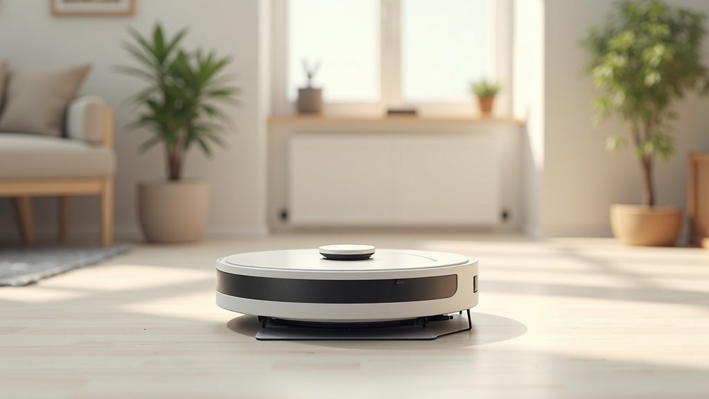 compact robot vacuum charging on dock