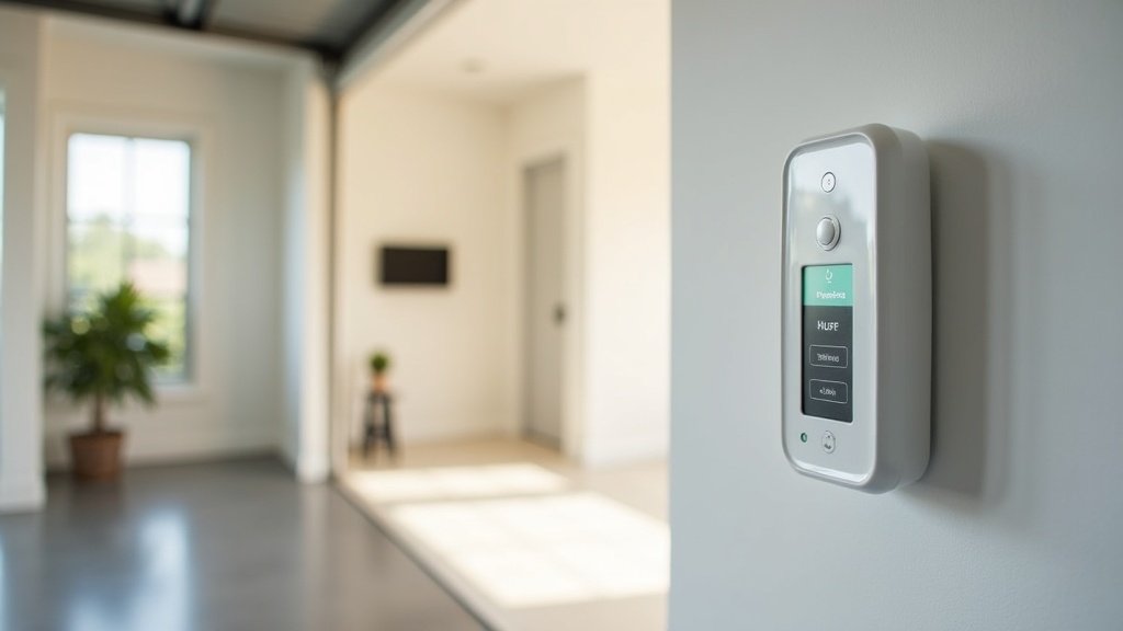 Chamberlain myQ hub and sensor installed in a garage