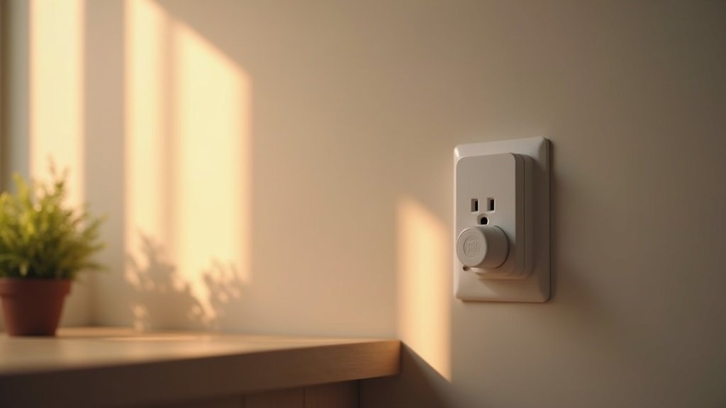 WiFi smart plug controlling lamp from phone app