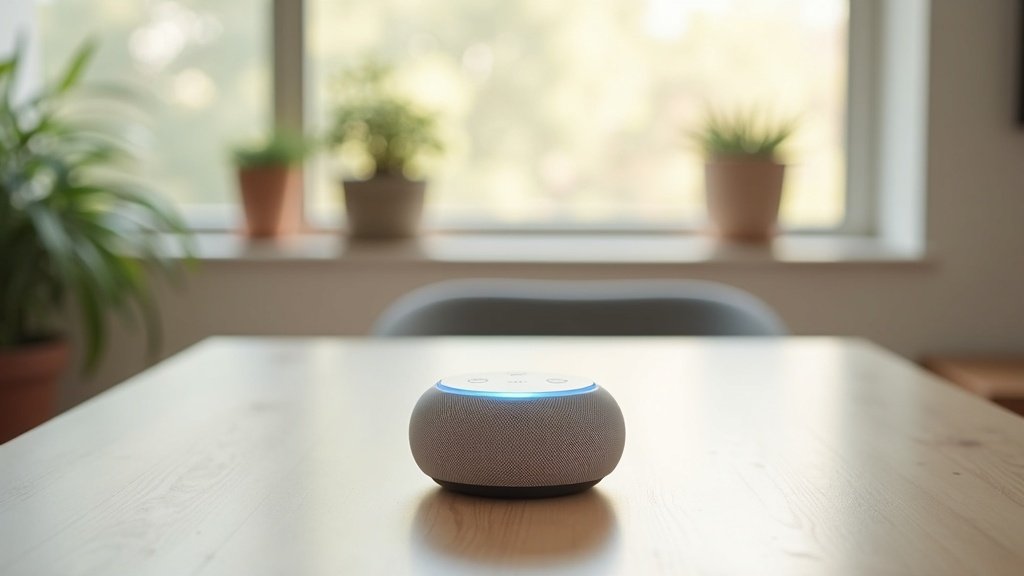 Echo Pop compact smart speaker on desk