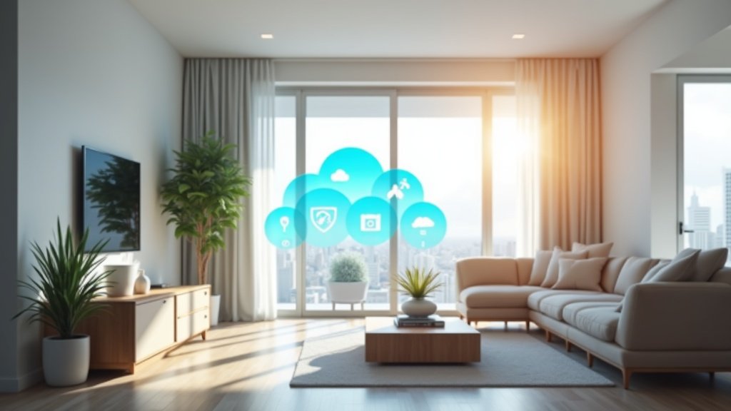 Security camera cloud storage concept illustration