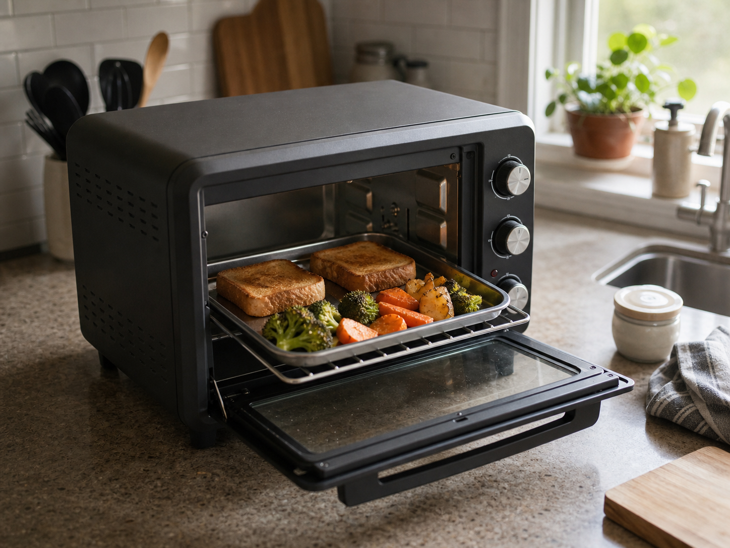 Cuisinart TOA-70 Air Fryer Toaster Oven Review 2026: Two - thp 5948 gpt toaster oven kitchen scene 20260516