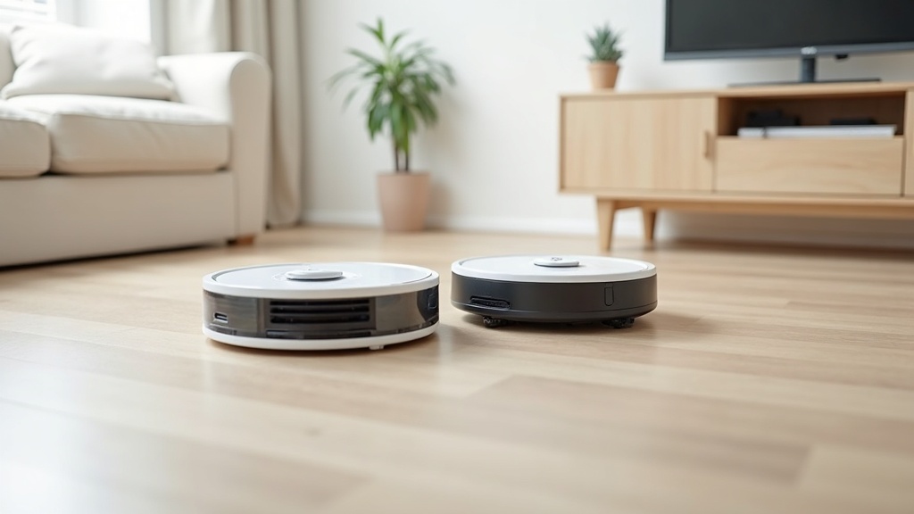 Roborock Saros 20 and Dreame X60 Ultra robot vacuums compared on hardwood floor