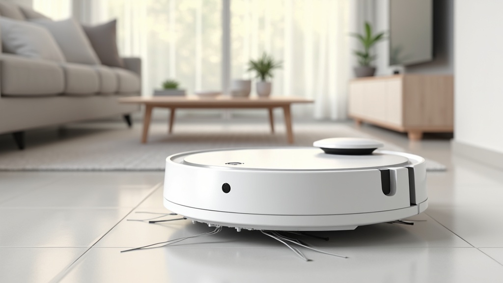 Robot vacuum with dual cameras docked at its all-in-one station