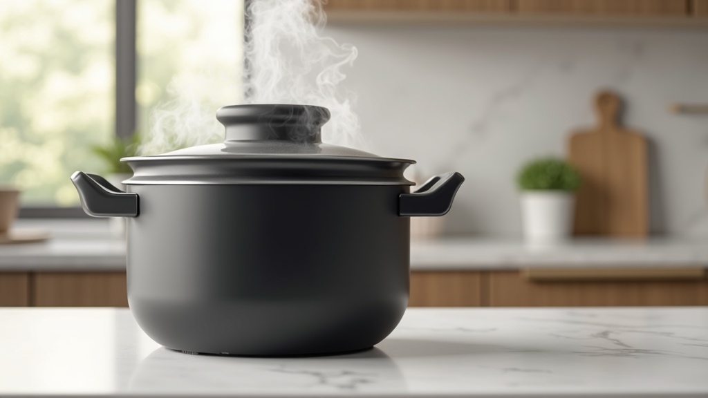 Modern electric pressure cooker on a kitchen counter