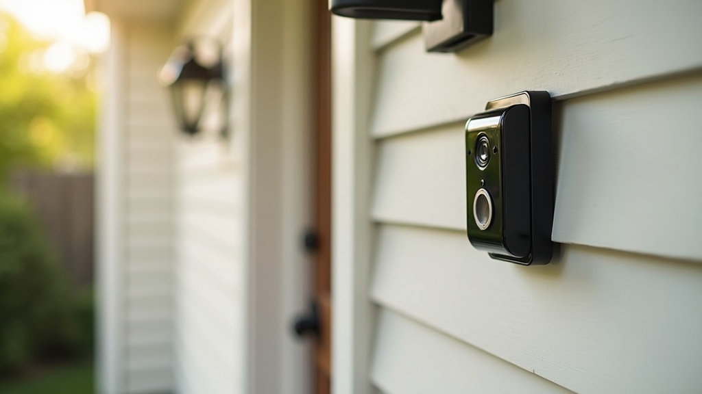 Ring battery video doorbell mounted beside a front door